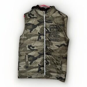 Ecko Unltd Camo Hooded Puffer Vest Y2K Streetwear Hip Hop Mens Small